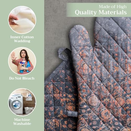 100% Cotton Oven Mitt & Pot Holder Set (024 - Imperfection / 7.5" x 13" & 8" x 8" (Oven Mitt & Pot Holder))