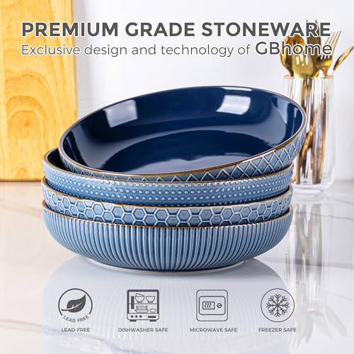 8.5'' Large Pasta Bowls (36oz / Moonlight Blue)