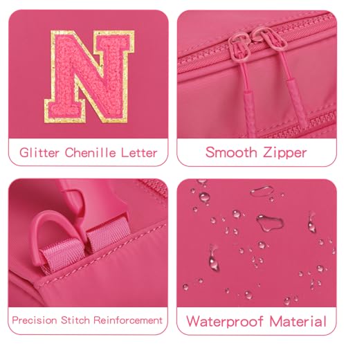 Initial Insulated Lunch Bag for Girls Kids (Rosy Red / N)