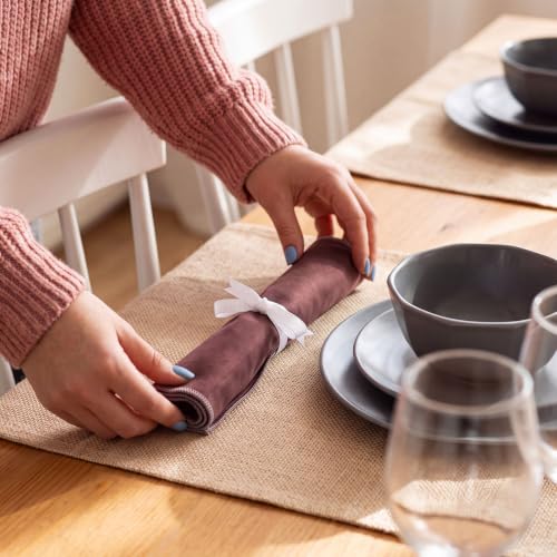 6 Pcs Anti Tarnish Silverware Storage Bags Felt (12 Slots / Brown)
