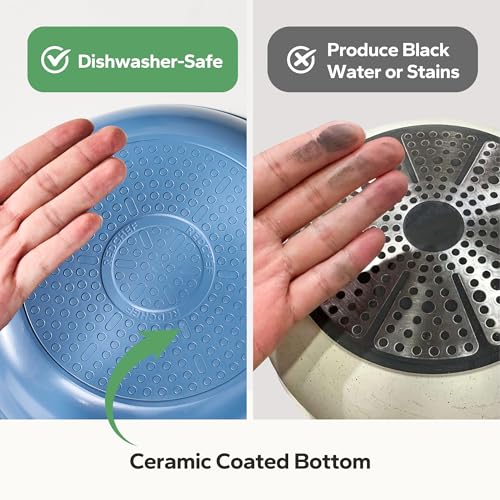 Non Stick Ceramic Frying Pan Set (Blue / 8+9.5+11 inch)