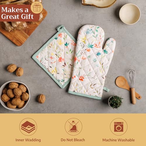 Maison d'Hermine Oven Gloves 100% Cotton Oven Mitt (005 - Colmar / 7.5" x 13" (Oven Mitt))