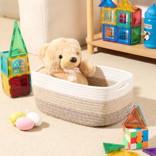Small Storage Baskets for Organizing (3pcs-L13xW8.5xH5.1" / Gradient Brown)