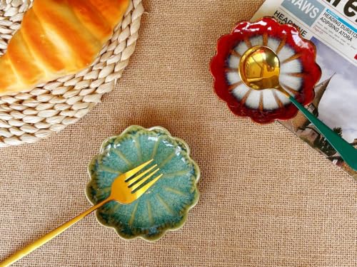 Ceramic Spoon Rest for Stove Top (Retro, Jade Green)
