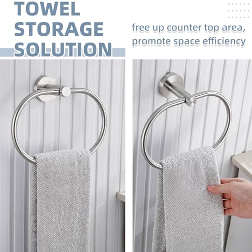 Swivel Hand Towel Holder for Bathroom (Brushed Nickel)