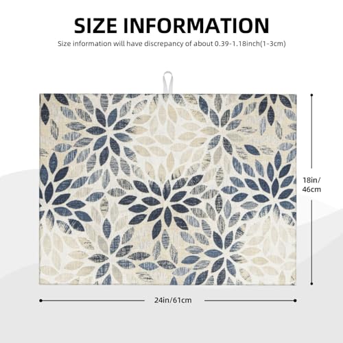 Dahlia Dish Drying Mat 18x24 for Kitchen Counter (24" x 18")
