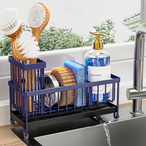 Sponge Holder for Kitchen Sink (Navy Blue - 9.25″)