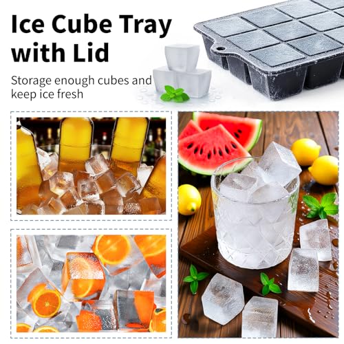 Silicone Ice Cube Tray 2 Pack (Ice Cube Tray 2 Pack / Black+Black)