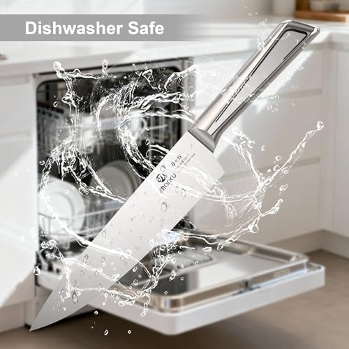 Japanese High Carbon Stainless Steel Knife Set with Block (Silver Gray)