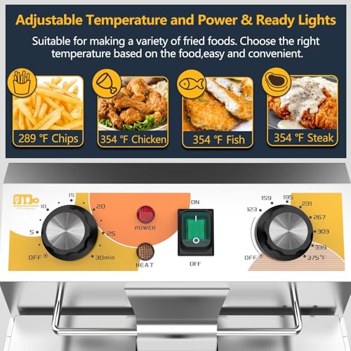 13.6QT Electric Deep Fryer with 6L