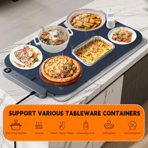 Warming Mat for Food (Dark-blue / L: 24.4''×14.6'')