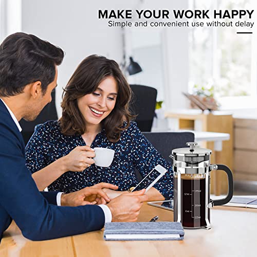 French Press Coffee Maker 21oz (Silver / 21oz)