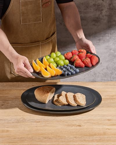 Serving Platters Set of 3 Sizes (Matte Dark Charcoal)