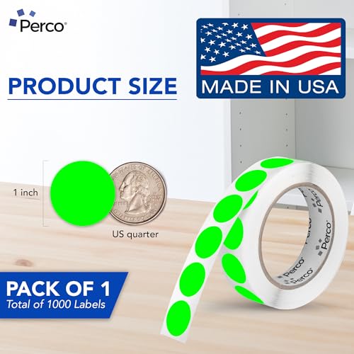 Neon Green Round Circle Dot Sticker 1 (Green - Neon / 1 Inch)