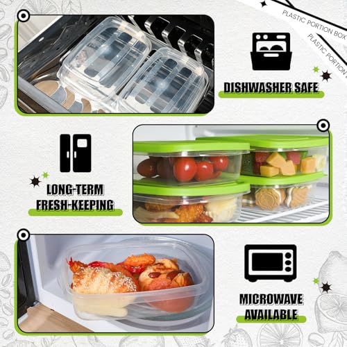 18 Pcs 33 oz Plastic Food Storage Containers with Lids (Green)