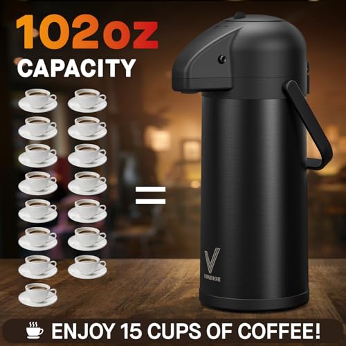 Coffee Carafe for Keeping Hot (102 Ounces / Black-1 Pack)