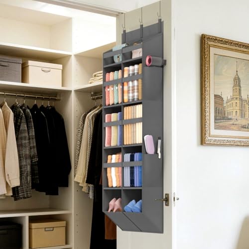 1 Pack Over the Door Organizer 10 Section Hanging Storage Dark Gray (Gray / 10 section)