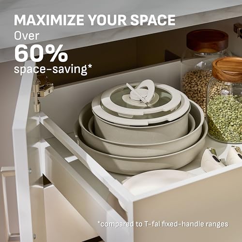 Ingenio Essentials Cookware Set with Detachable (Beige / 11-Piece)