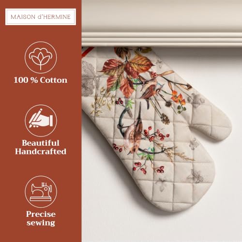 Maison d'Hermine Oven Gloves 100% Cotton Oven Mitt (053 - Recolte / 7.5" x 13" (Oven Mitt))