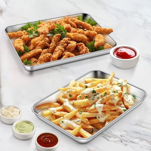 1 Pack 10 x 8 Inches Small Stainless Steel Baking Sheet (10x8x1)