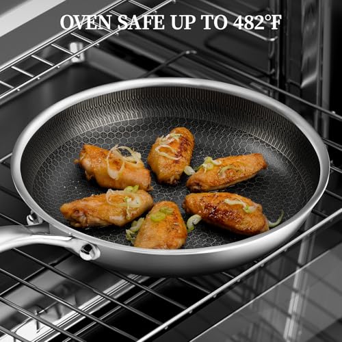 11" Stainless Steel Frying Pan with Lid (11 Inch)