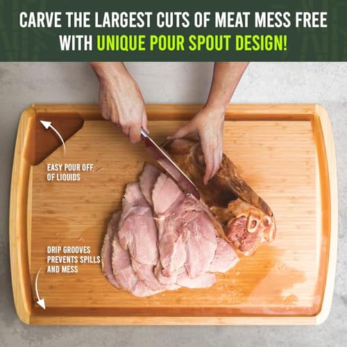 ENORMOUS 30 x 20 Organic Extra Large Cutting Board with Lifetime Replacements (Two-Tone / 30"L x 20"W)