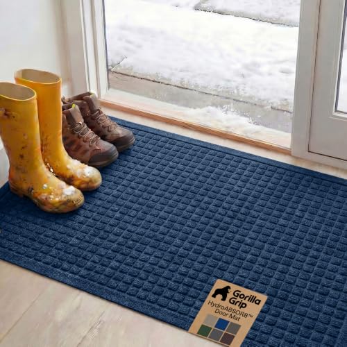 HydroABSORB Door Mat for Indoor Outdoor Use (Blue / 47" X 35")
