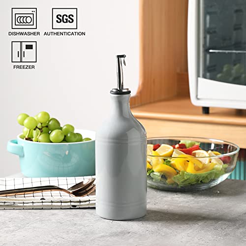 Sweejar Ceramic Olive Oil Dispenser Bottle (15.5 oz, Set of 1 / Gray)
