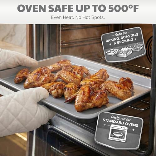6 Pc Stackable Baking Pans Set (Black / Gray)