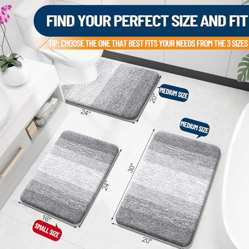 Bathroom Rugs Mat 30x20 (30" X 20" / Light Grey)