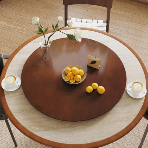 31.5" Wooden Lazy Susan for Table Top (Deep Walnut / 80CM)