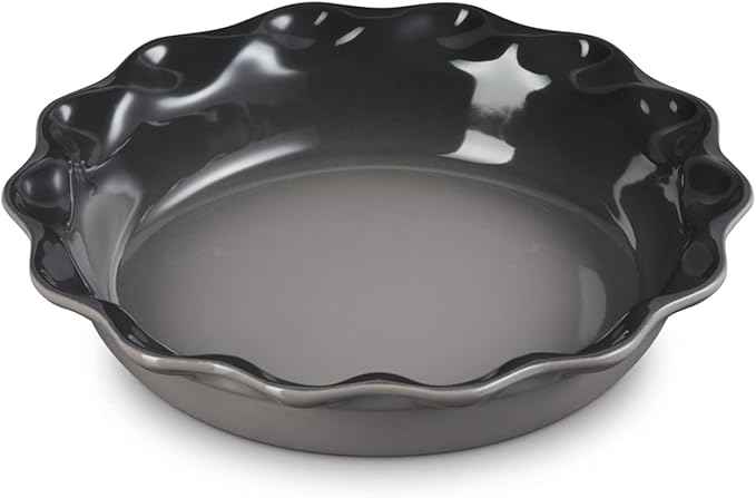 Le Creuset Stoneware Set of 2 9" Heritage Fluted Pie and 9" Fluted Loaf Dish, Oyster