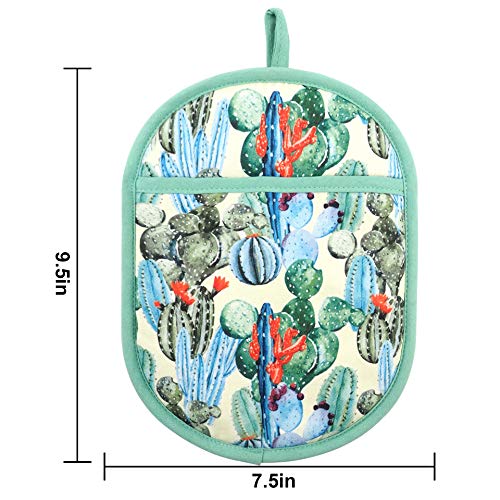 Pot Holders with Transparent Clear Silicone Shell and Nice Cactus Flower (Potholders / Cactus Flower)