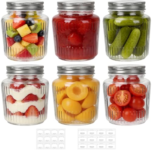 Glass Mason Jars with Lids (Vintage 10oz 6pack)