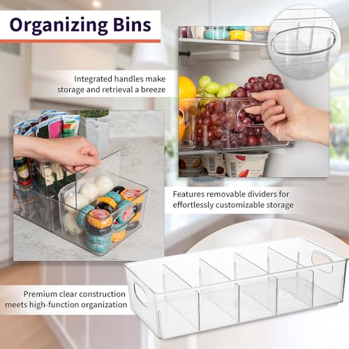 Pantry Storage Bins with Removable Dividers (4 Count)
