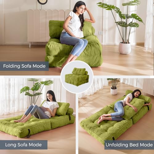 Folding Sofa Bed (Green / Single)