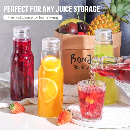 17 Oz Glass Juice Bottles with Lids