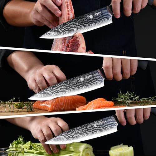 Professional Chef Knife 8 "Damascus Kitchen Knife 8C High carbon stainless steel Super sharp (8" Chef Knife)