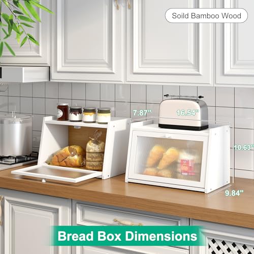 Bread Box for Kitchen Counter (White / Medium-1_Tier)