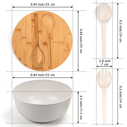 Large Salad Bowl with Lid (White)