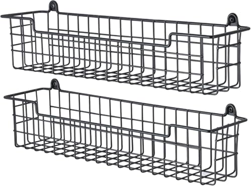 Wall Mounted Spice Rack Organizer (Black 2-Pack)