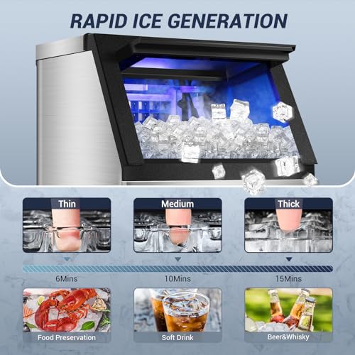 Commercial Ice Maker Machine 120LBS (Stainless Steel)