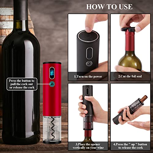 Wine Bottle Opener Christmas Day Gift Set with Electric Wine Opener (Pro Gift Set / Lucky red)