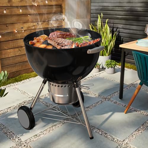 BBQ Griddle and Grate Combo Kit for Weber 26 inch Kettle Charcoal Grills (For 26" Kettle)