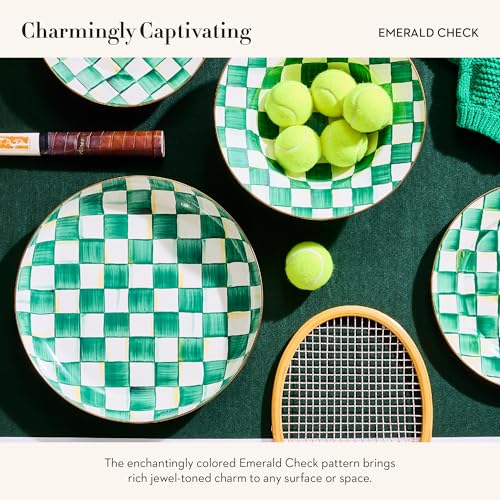 Enamel Abundant Bowl (Emerald Check)
