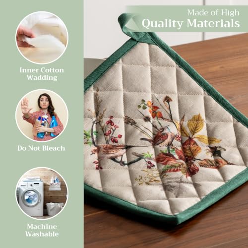 Pot Holders 100% Cotton Potholders (053 - Recolte / 8" x 8" (Pot Holder Pack of 1))