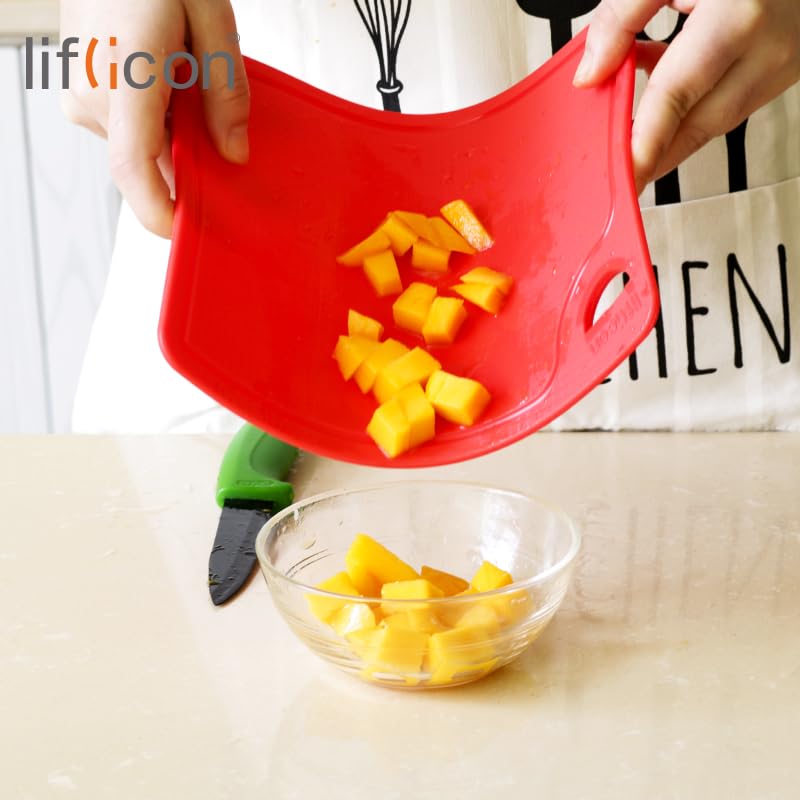 Thick Silicone Cutting Boards for Kitchen Silicone Chopping Boards (S+L / Red)