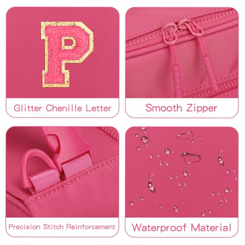 Initial Insulated Lunch Bag for Girls Kids (Rosy Red / P)