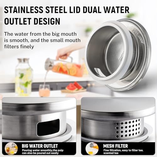 40 oz 1.2Liter Square Glass Pitcher with Lid and Spout (Clear / 40.6 Ounces)