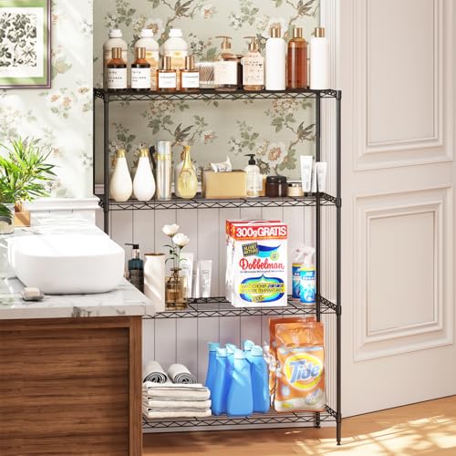 4 Tier Wire Shelf (Black / 35×13×53)